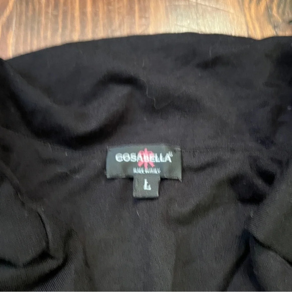 COSABELLA Black Modal Blend Long Sleeve Pajama Top Hot Pink & Orange Lace Italy - Picture 4 of 7